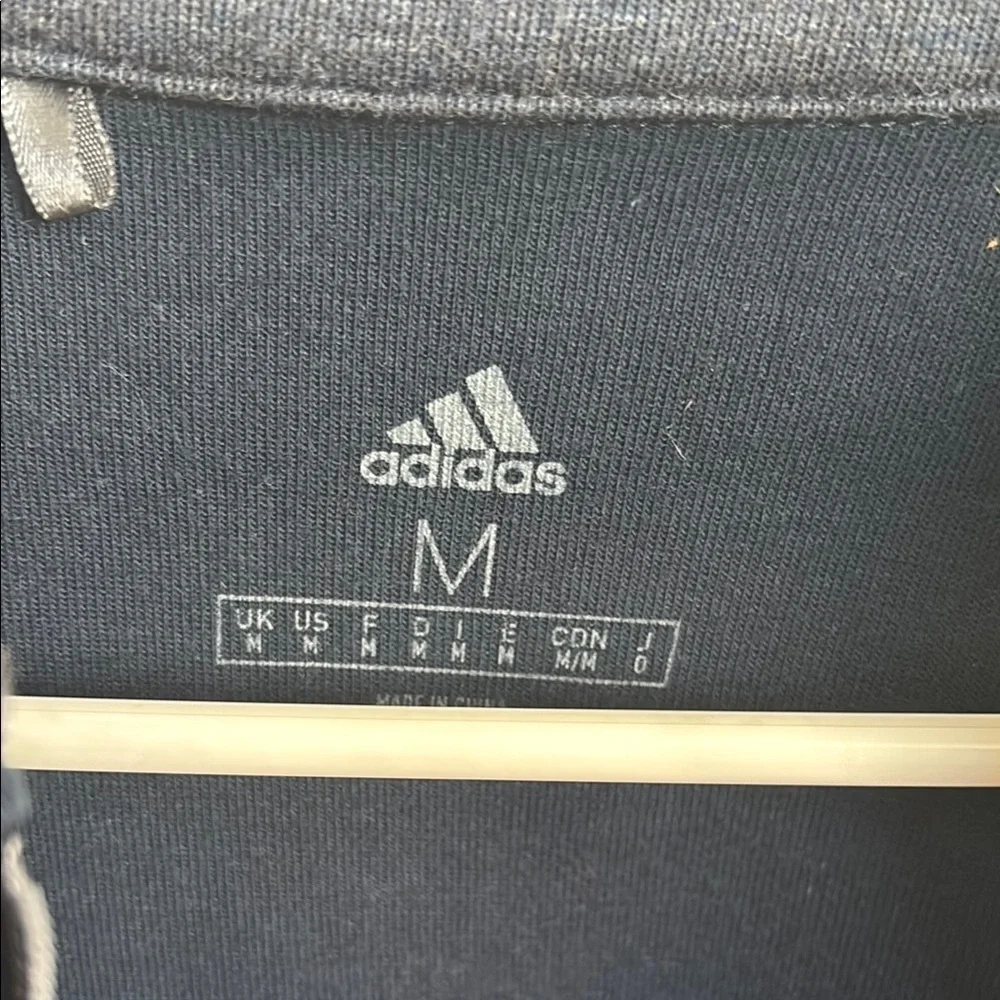 Adidas Blue Zip Up Sweater with Mock Turtleneck